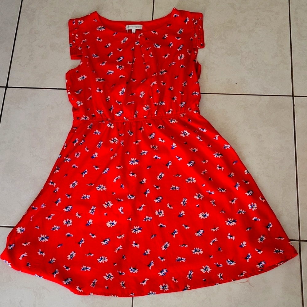 Modcloth red flower print dress